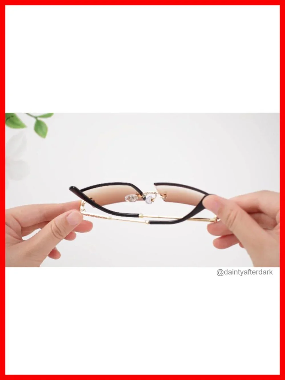 4 Pairs Rimless Rectangle Sunglasses Frameless Square Glasses Vintage